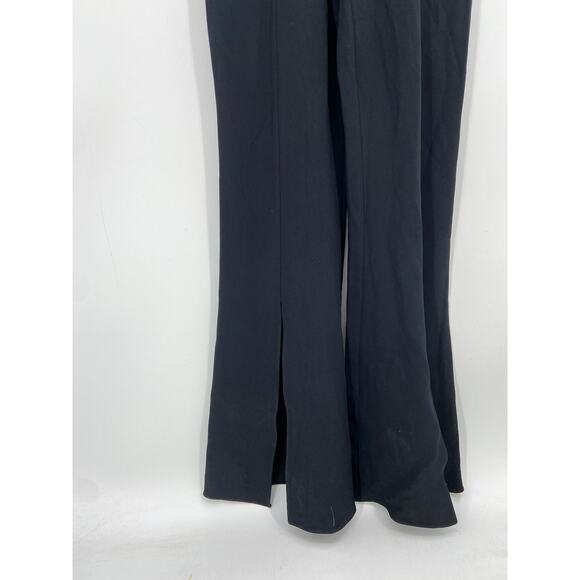 Cushnie Solid Black Sleeveless Plunging Split Flare Leg Jumpsuit Size 8 NWT - Picture 5 of 8